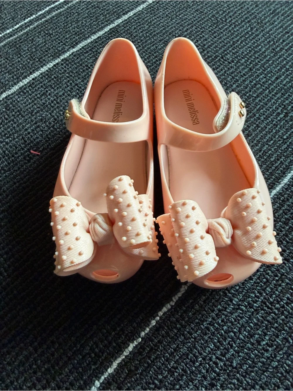 Mini Melissa Peach Pink Jelly Mary Jane Flat